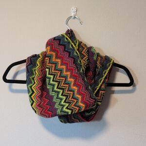 Colorful Zigzag Knit Infinity Scarf